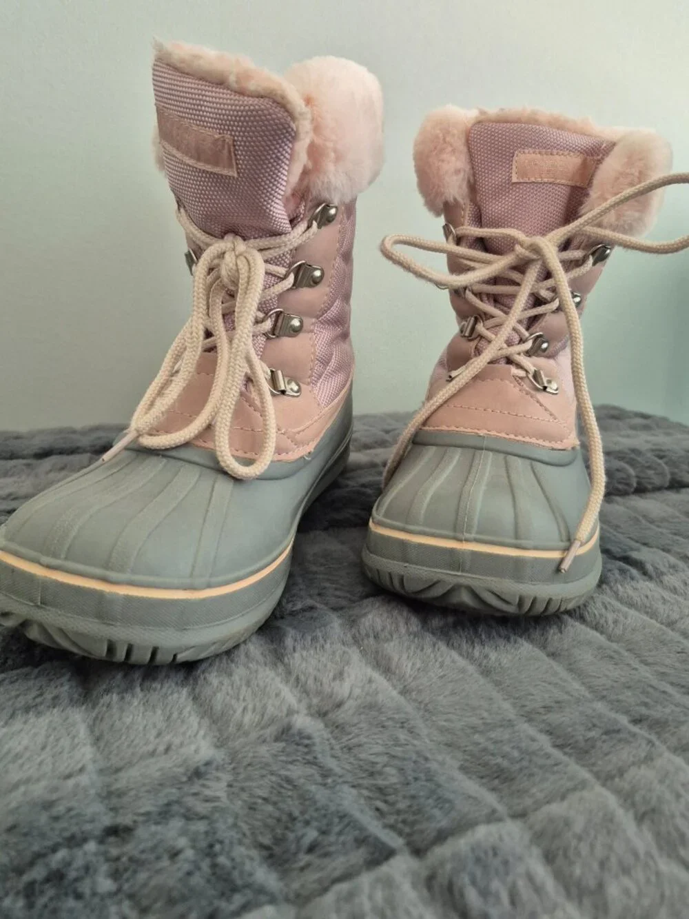 London Fog Girls Winter Boots – Pink/Gray – Size 3